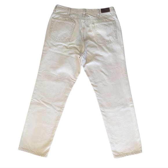 L.L. Bean Double L Classic Fit Straight Leg Denim Jeans 34 x 29 Cream Pockets - Picture 11 of 16
